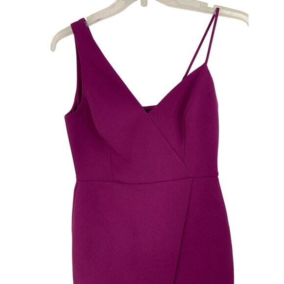 Bcbgmaxazria Plum Asymmetric Wrap Dress Size 4 NWT $240 RN10224 Micaila - Picture 8 of 9